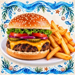 Cheese Burger (200g) & Chips