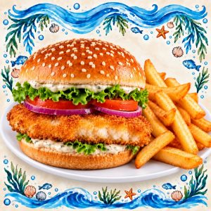 Fish Burger (200g) & Chips