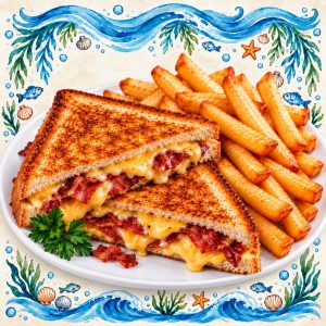 Toasted Bacon, Cheese & Chips